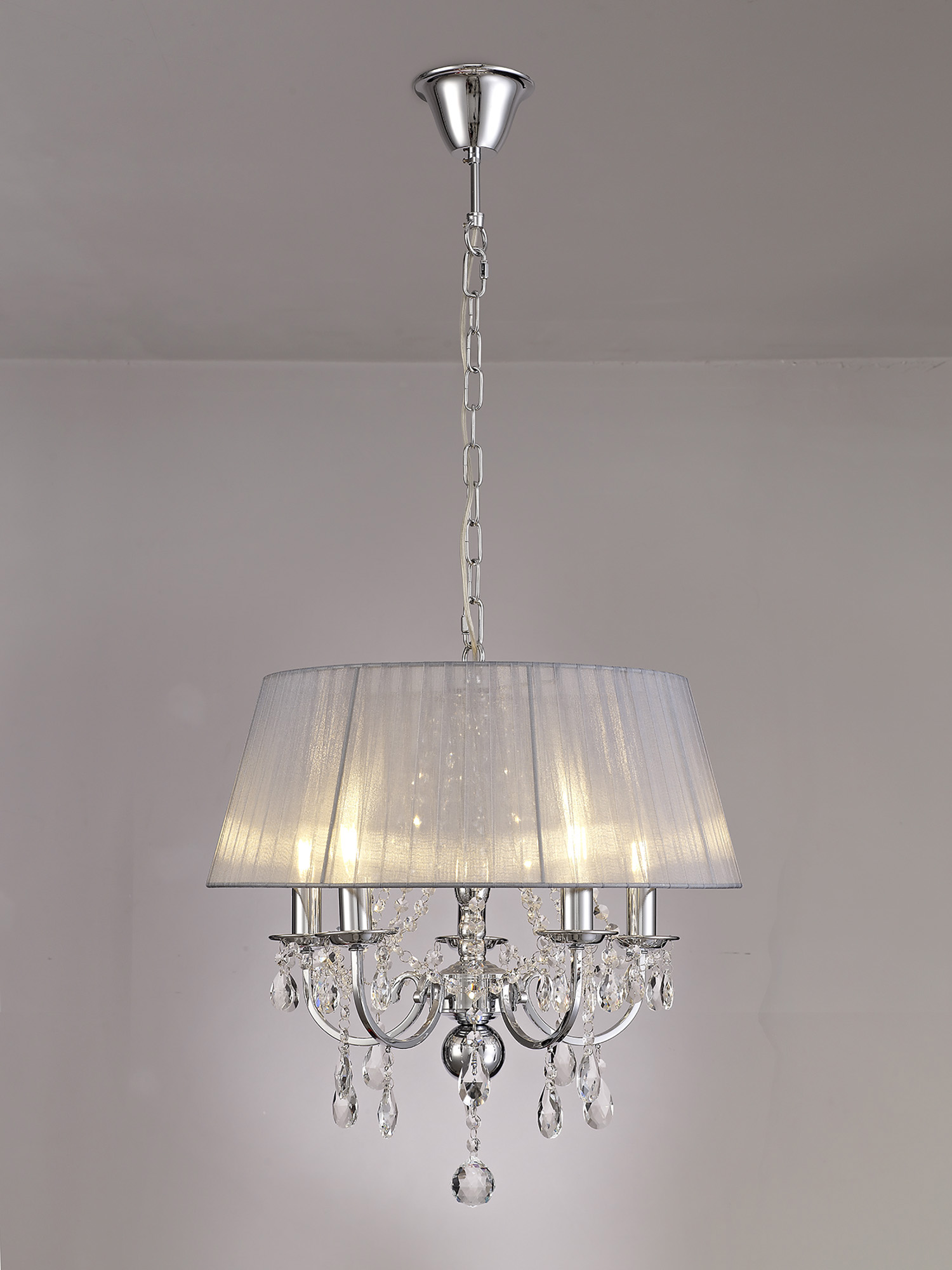 IL30045/GY  Olivia Crystal Pendant 5 Light